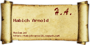 Habich Arnold névjegykártya